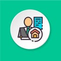 Vector flat icon realtor. Button for web or mobile app. UI/UX user interface. Royalty Free Stock Photo